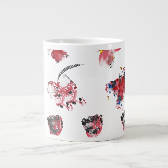 Abstrakter Blumengrief Jumbo-Tasse (Vorderseite)