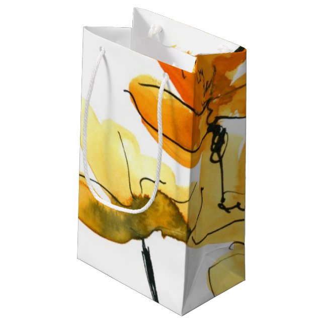 Abstrakter Blumenhintergrund Kleine Geschenktüte (Rückseite Schrägansicht)