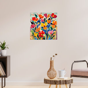 Abstrakter Blumenhintergrund, lebendig, Poster