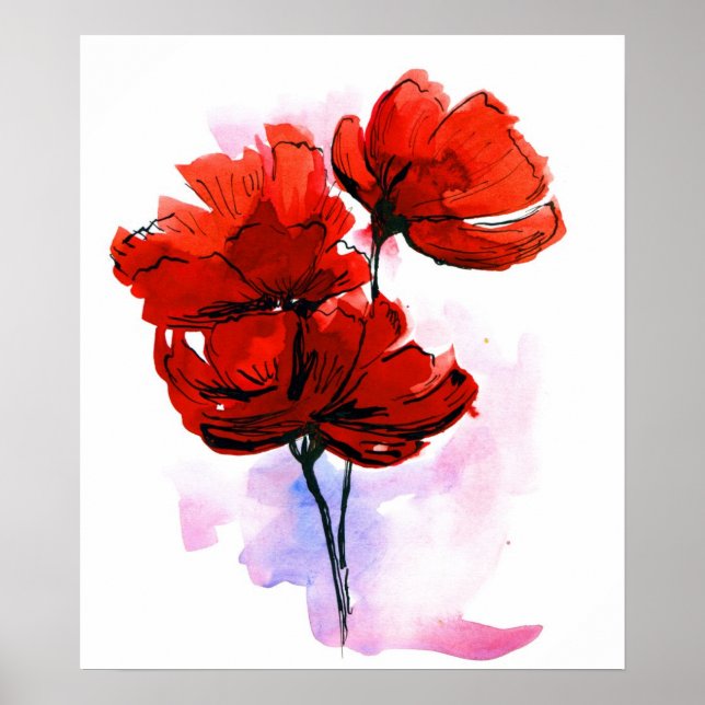 Abstrakter Blumenhintergrund Poster (Vorne)