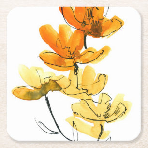 Abstrakter Blumenhintergrund Rechteckiger Pappuntersetzer