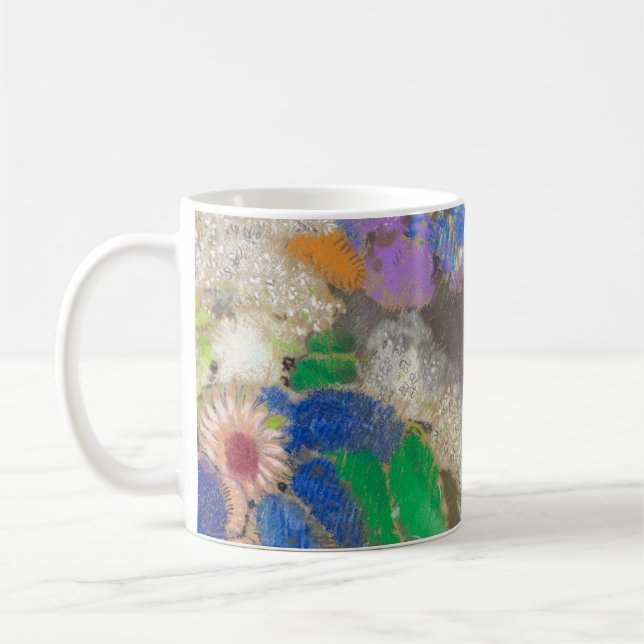 Abstrakter Blumenhintergrund von Odilon Redon. Kaffeetasse (Links)