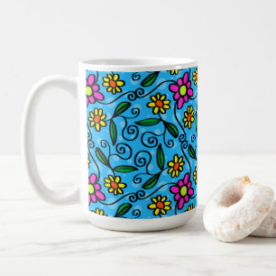 Abstrakter Blumenkaffeebecher Kaffeetasse