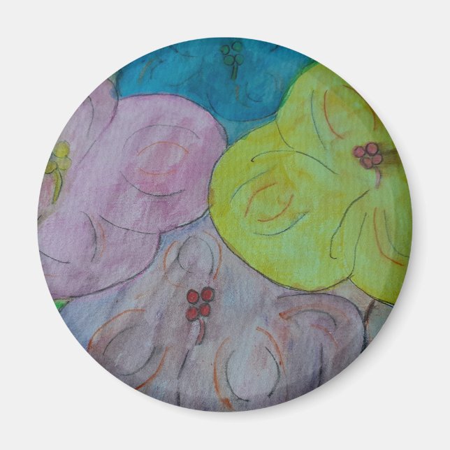 Abstrakter Blumenmagnet Magnet (Vorne)