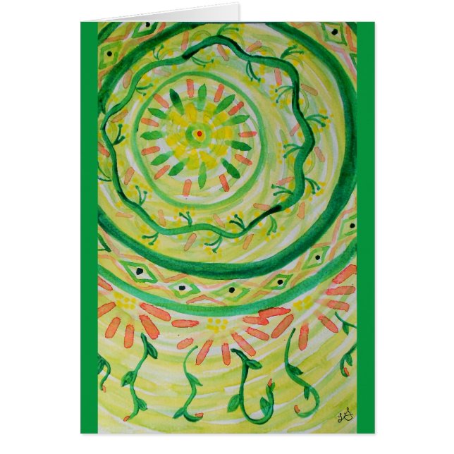 Abstrakter Blumenmandala Watercolor (Vorne)