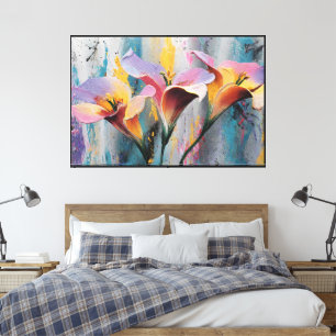 Abstrakter Blumenschmuck für Wände – Moderne Flora Leinwanddruck