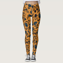Abstrakter BlumenSenf & Blue Chic Leggings