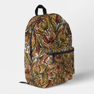 Abstrakter Blumenstrauß-Erdfarbener Rucksack