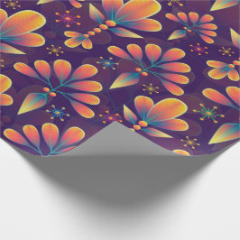 Abstrakter Blumenstrauß Mauve Blue Pink Jeden Anla Geschenkpapier