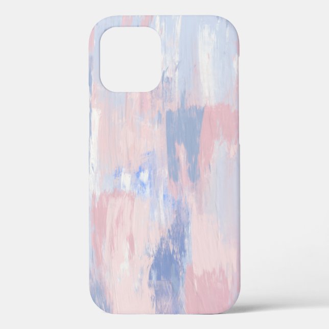 Abstrakter Blush und blaue Pinselstriche Case-Mate iPhone Hülle (Rückseite)