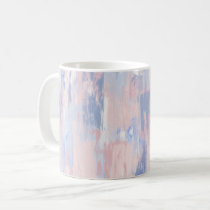 Abstrakter Blush und blaue Pinselstriche Kaffeetasse