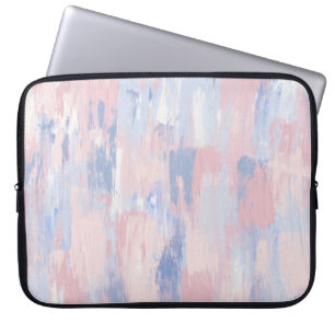 Abstrakter Blush und blaue Pinselstriche Laptopschutzhülle