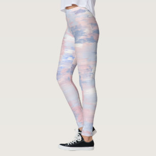 Abstrakter Blush und blaue Pinselstriche Leggings