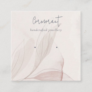 Abstrakter Blush Watercolor Foliage Earring Holder Quadratische Visitenkarte