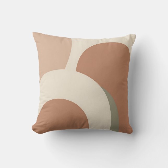 Abstrakter Boho-Bogen Erdiges Minimalistisches Des Kissen (Vorderseite)