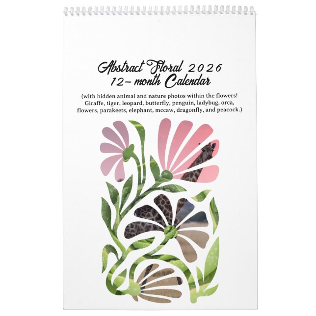 Abstrakter Boho-Botanik-Natur-Kalender 2026 12-Mon Kalender (Titelbild)