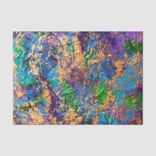 Abstrakter BohoGold Blau Lila Textur Effekt Tiss Seidenpapier
