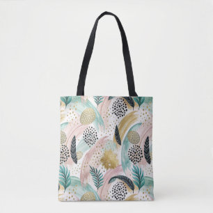 Abstrakter botanischer Pinselstrich und Gold