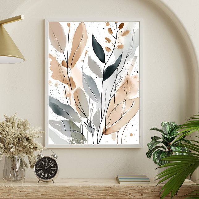 Abstrakter botanischer Spritzer Kunst Poster (Add a touch of sophistication to any room with this pretty abstract botanical splatter art print. 
)