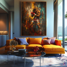 Abstrakter Boxer in Aktion - Leistungsstarke Sport