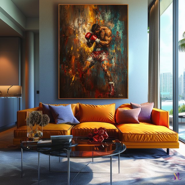 Abstrakter Boxer in Aktion - Leistungsstarke Sport Leinwanddruck (Von Creator hochgeladen)