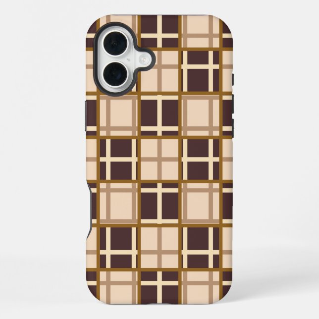 Abstrakter Braun-Töne iPhone 16 Plus Hülle (Rückseite)
