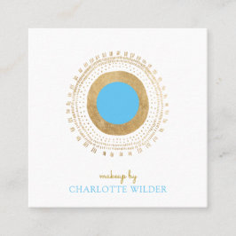 Abstrakter Bronze-Aquamariner Circle Makeup-Künstl Quadratische Visitenkarte