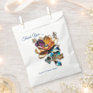 Abstrakter Bronze-Stil, goldblau, barocke Geschenktütchen