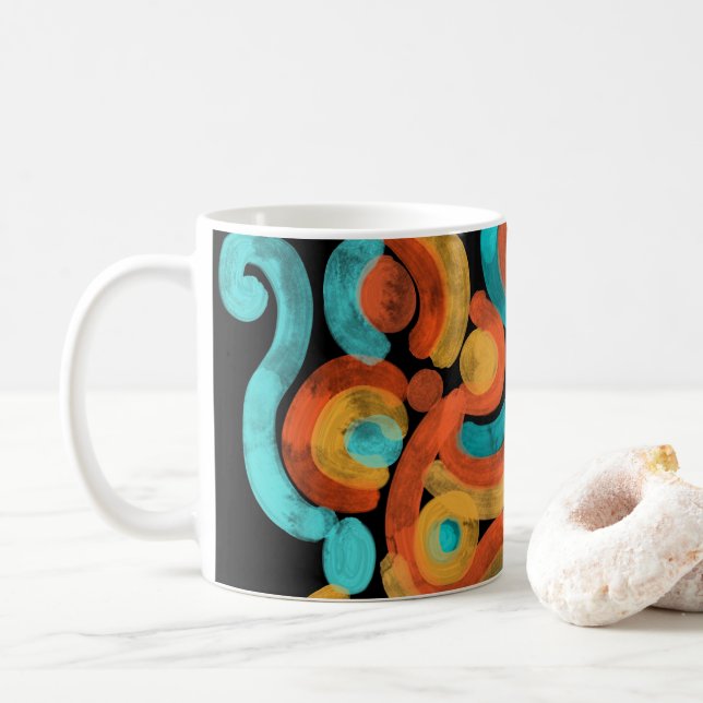 Abstrakter bunter Kaffeebecher Kaffeetasse (Mit Donut)