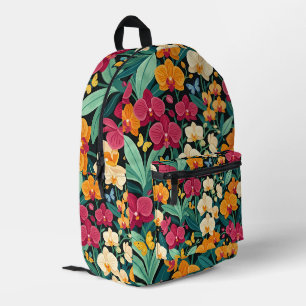 Abstrakter Bunter Orchideen Schmetterlinge Rucksac Bedruckter Rucksack
