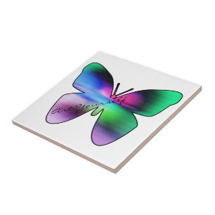 Abstrakter Bunter Schmetterling Fliese