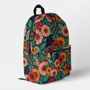 Abstrakter Bunter Sonnenblumen Schmetterlinge Ruck Bedruckter Rucksack