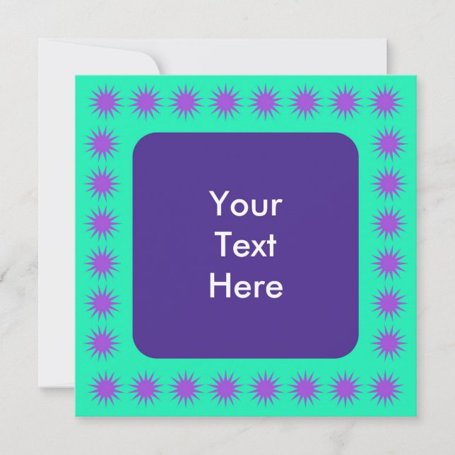 Abstrakter Burst-Border-Platz Einladung (Vorderseite)