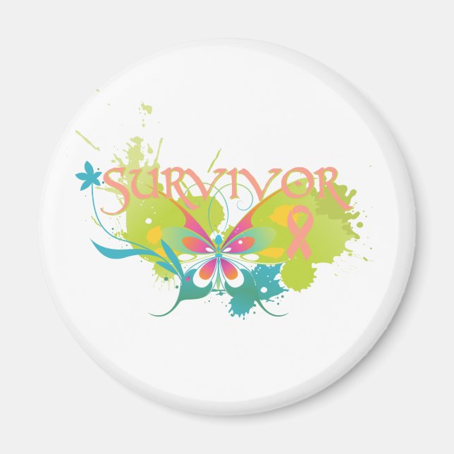 Abstrakter Butterfly-Endometriumkrebs-Survivor Magnet (Vorne)
