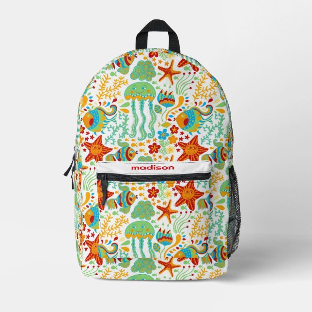 Abstrakter Cartoon Bedruckter Rucksack (Vorderseite)