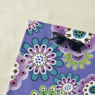 Abstrakter Cartoon Blume Blumenkinder skandinav Strandtuch