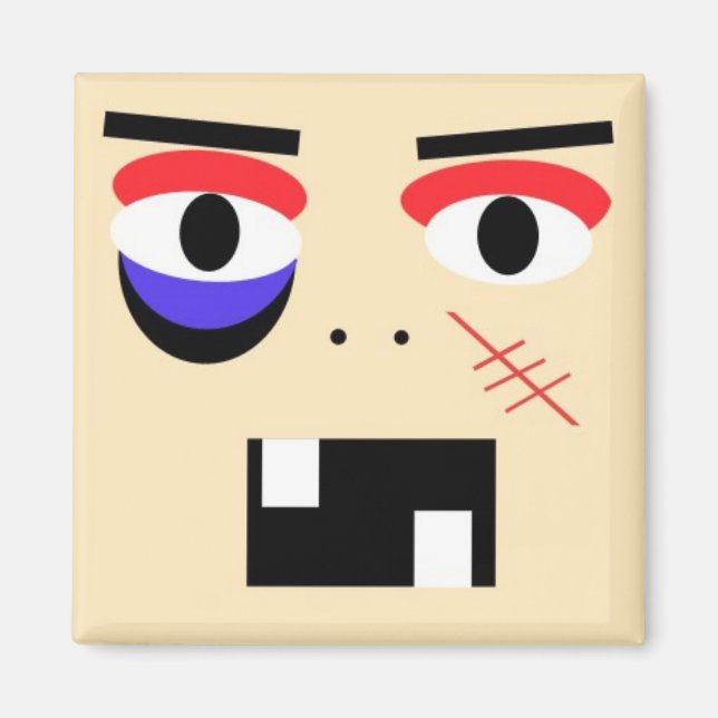 Abstrakter Cartoon Boxer Magnet (Vorne)