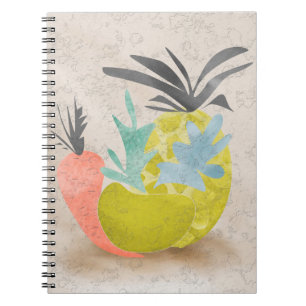 Abstrakter Cartoon Karotten Ananas Früchte Nahrung Notizblock