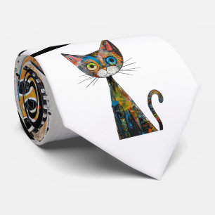 Abstrakter Cat Design Necktie Krawatte