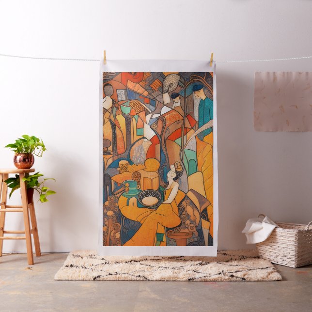 Abstrakter Cheater Quilt Panel im Leo Gestel-Stil Stoff (Beispiel)