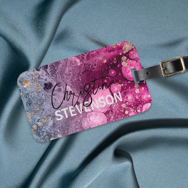 Abstrakter Chic Luxus Modernes Glam Marmormalerei Gepäckanhänger (Von Creator hochgeladen)