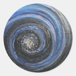 Abstrakter Christlicher Aufkleber in Blau und Schw