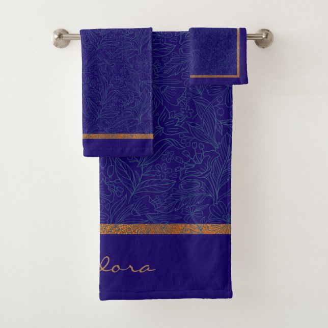 Abstrakter Cobalt Badhandtuch Set (Insitu)