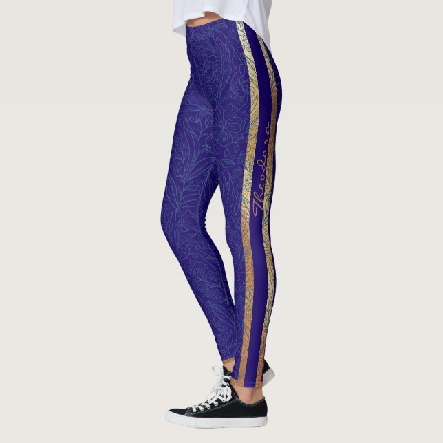 Abstrakter Cobalt Leggings (Links)