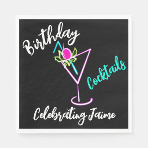Abstrakter Cocktail Neon Drink Bar Club Serviette