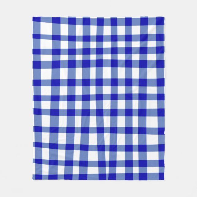 Abstrakter Codescore Kariertes Muster in Blau  Fleecedecke (Vorderseite)