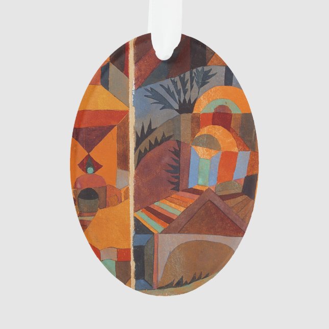 Abstrakter Cubismus Klee Tempelgärten Ornament (Rückseite)