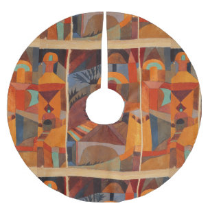 Abstrakter Cubismus Klee Tempelgärten Polyester Weihnachtsbaumdecke