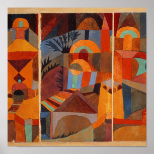 Abstrakter Cubismus Klee Tempelgärten Poster