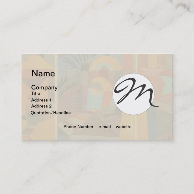 Abstrakter Cubismus Klee Tempelgärten Visitenkarte (Vorderseite)